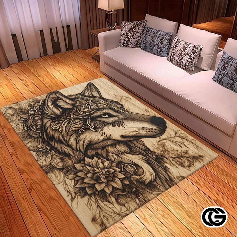 Custom Galaxy Wolves Welcome Mat for Entryway and Living Room - Wolf-ds03