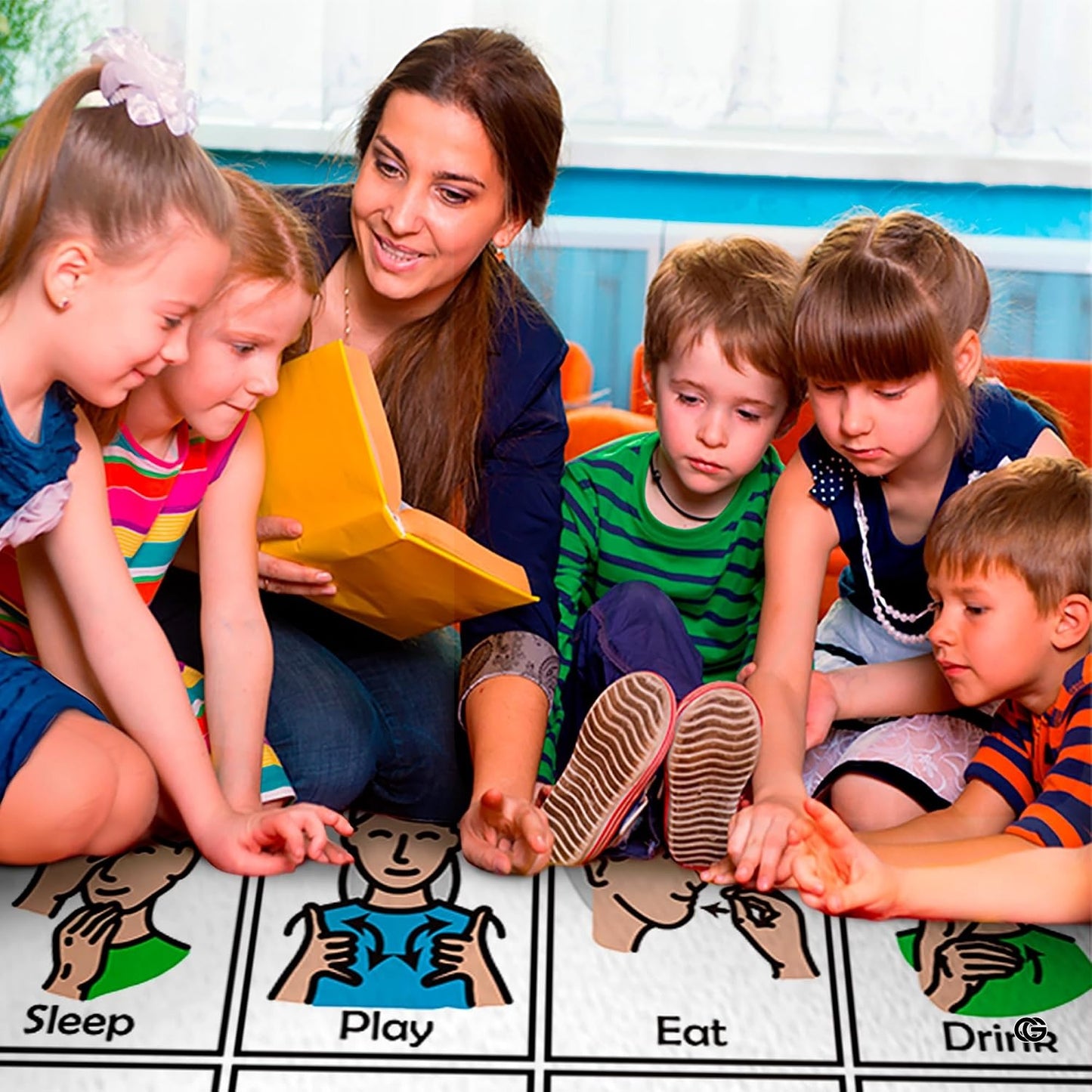 Core Vocabulary Rug, Communication Rugs for Kids Sped Classroom Rug, Autism Carpet, Speech Therapist Decor, Classroom Carpet, Back to School Mat for Kids Room Decor (STYLE5, X-Small (2x3 feet))