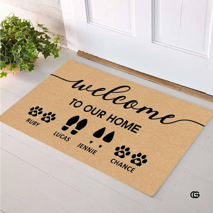 Personalized Pet Dog Welcome Door Mat with Photo and Name (A03)