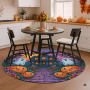 Custom Halloween 3D Optical Illusion Round Rug Skeleton Horror Area Rug (1, #2)