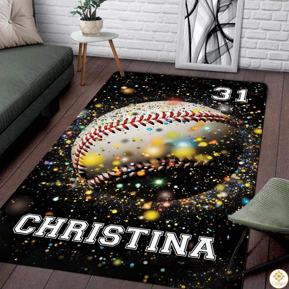 Baseball Area Rug