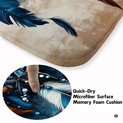 Soft low-pile microfiber surface texture on dreamcatcher eagle rug - thumbnail image 3 of 7