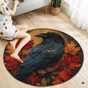 Custom Halloween 3D Optical Illusion Round Rug Skeleton Horror Area Rug (1, #15)
