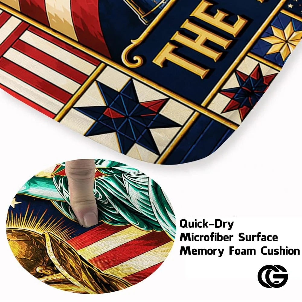 Personalized Soccer welcome mat with Trophy and Flag Details - D8