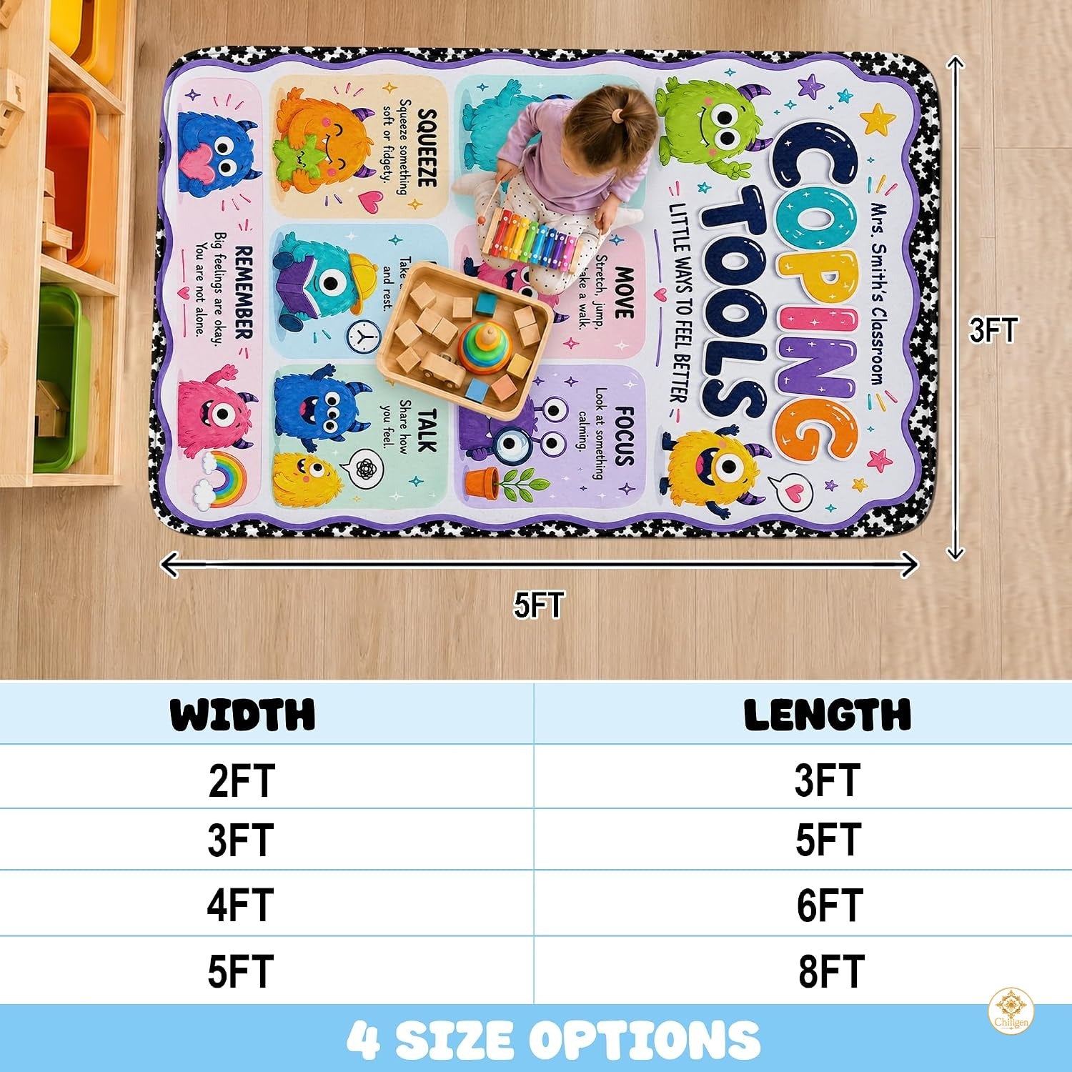 Personalized Welcome Doormat with Family Name and Address - D3