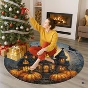 Custom Halloween 3D Optical Illusion Round Rug Skeleton Horror Area Rug (1, #4)