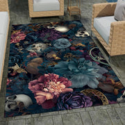 Floor layout view showing the complete rich botanical floral composition with skulls and golden filigree - thumbnail image 2 of 8
