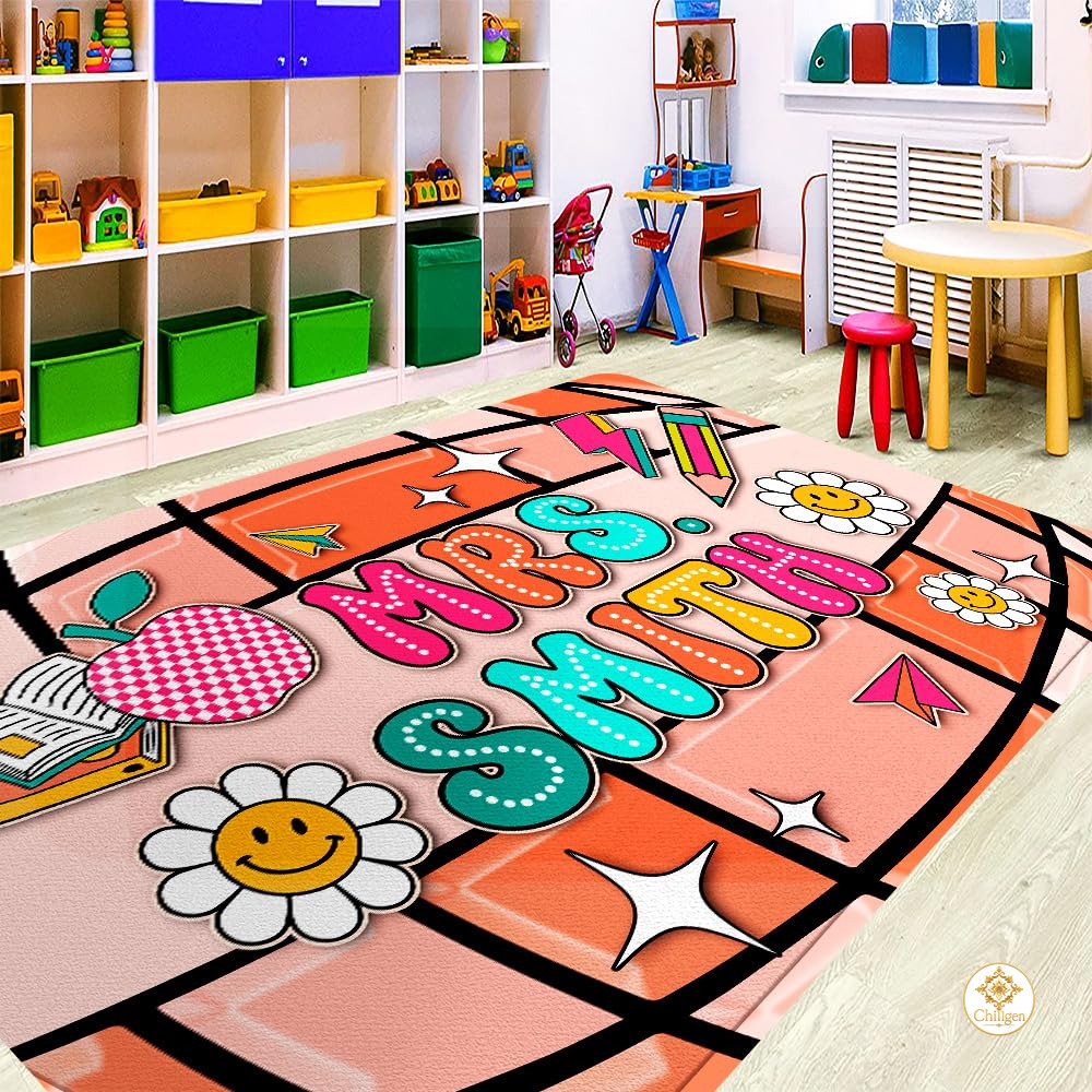 Custom Composition Notebook Classroom Rug for Kids