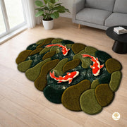 Custom Koi Fish Shaped Welcome Mat for Bedroom and Living Room