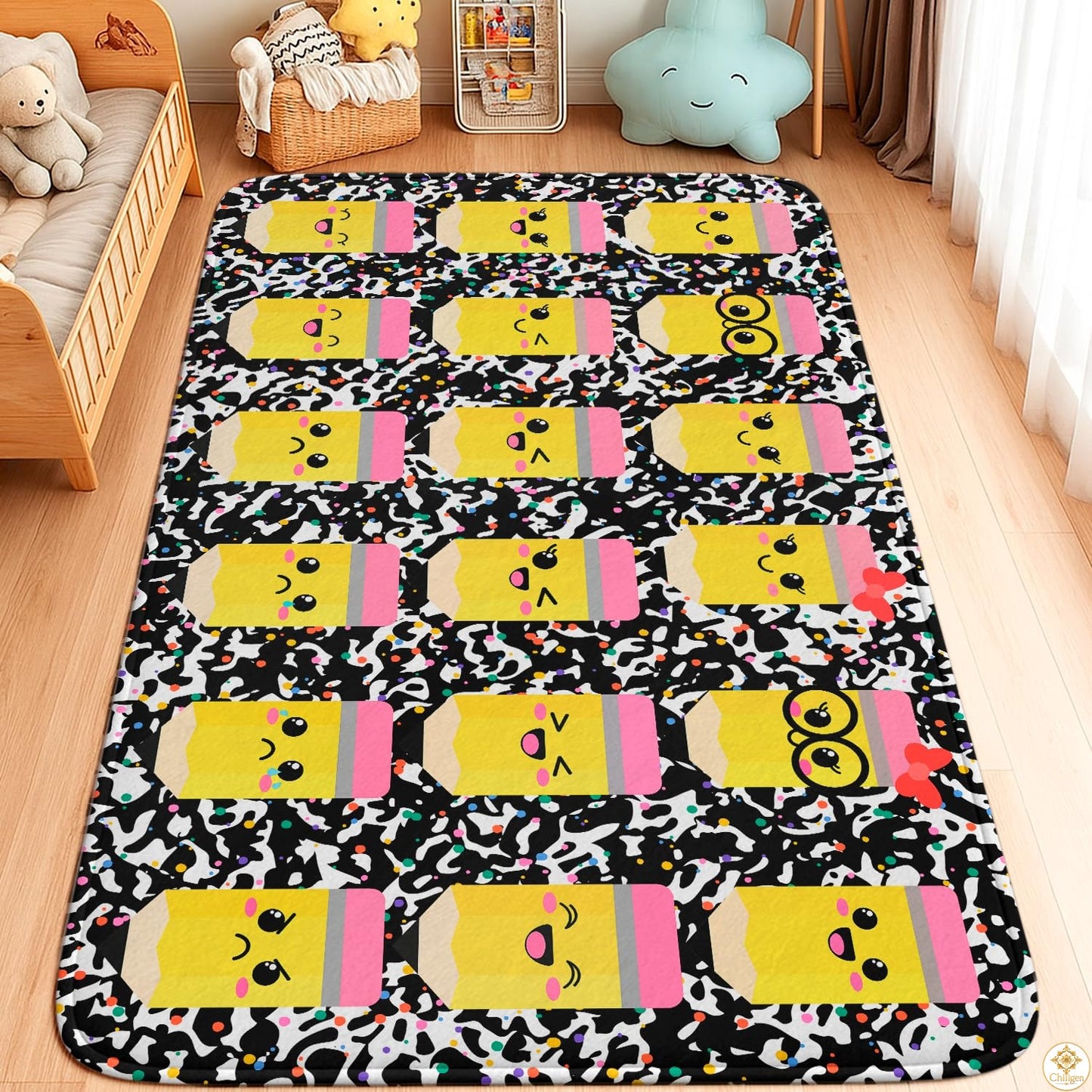 Custom Spanish ABC Classroom Rug for Playroom and School
