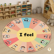 Custom Feelings Wheel Round Doormat for Front Door and Entryway