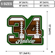 Personalized Football Shaped Rug, Non-Slip Washable Sport Carpet (A05)