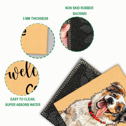 Personalized Pet Dog Welcome Door Mat with Photo and Name (A01)