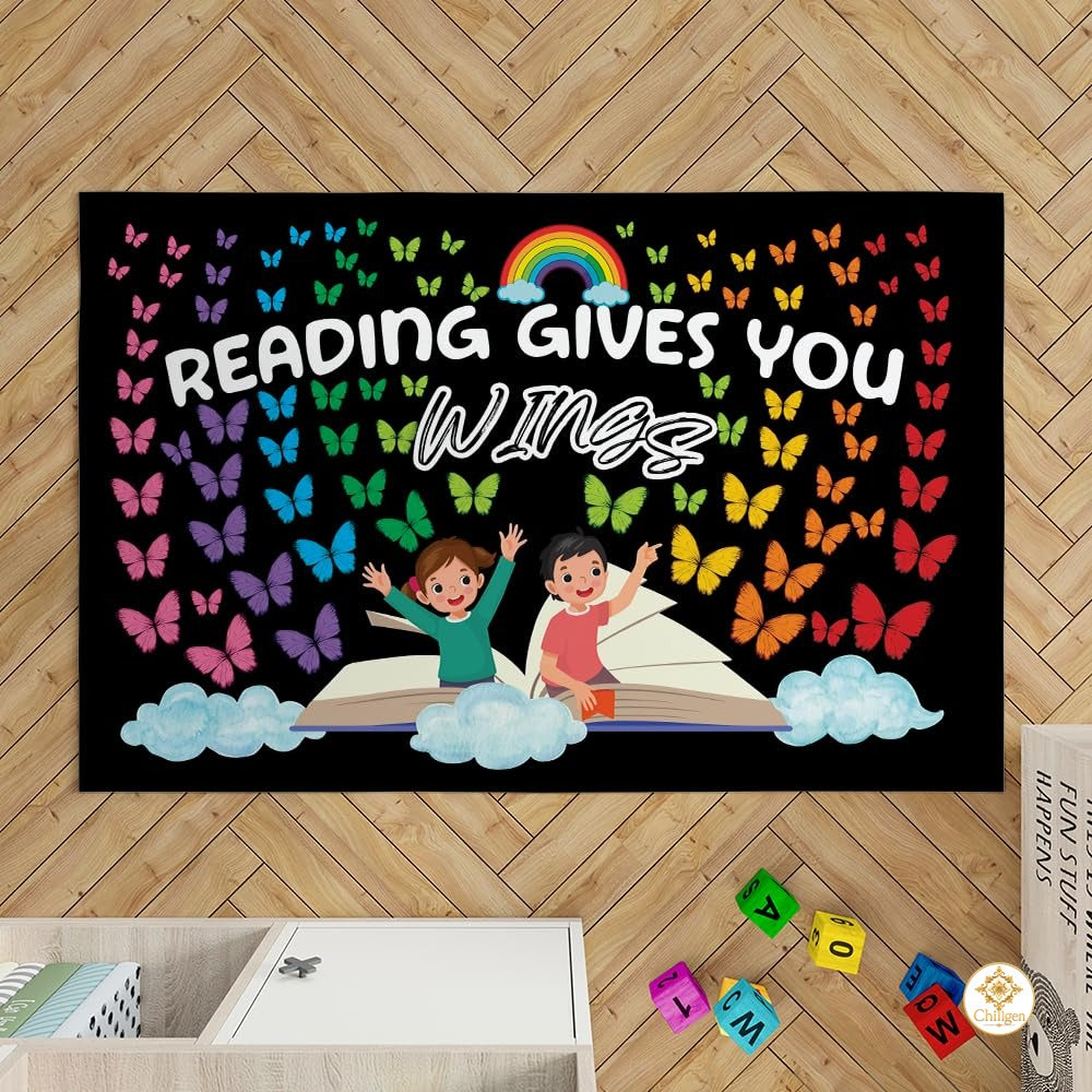 Custom Reading Rug with Floral and Butterfly Design - Butterflies