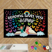 Custom Reading Rug with Floral and Butterfly Design - Butterflies