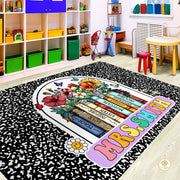 Custom Composition Notebook Rug with Floral Detail - Composition / 2' x 3' (Rectangular)