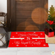 Personalized Christmas Doormat with Custom Family Name