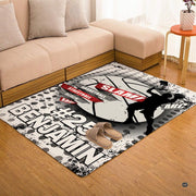Top-down overhead view of rectangular basketball slam dunk living room area rug - thumbnail image 7 of 7