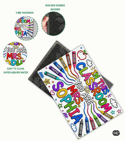 Personalized Classroom Doormat with Custom Teacher Name - Class-10