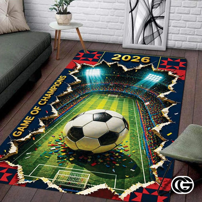 Personalized Soccer Welcome Mat with Family Name - D9