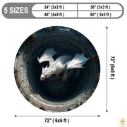 Custom Dragon Round Rug with 3D Illusion and Non-Slip Back