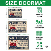 Personalized Family Couple Doormat, Custom Couple Husband Wife Doormat Gift, Outdoor Front Door Rug on Birthday, Christmas, Anniversaries, Valentine's Day for Him Her Woman (S1)