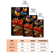 Cozy sleeping red dragon on vintage storybooks with teacup and baby dragons area rug. - thumbnail image 2 of 8