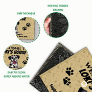 Personalized Dog Welcome Doormat for Front Door and Entryway