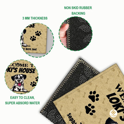 Personalized Dog Welcome Doormat for Front Door and Entryway