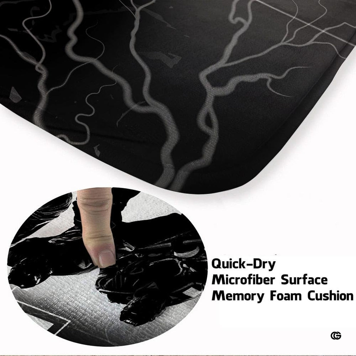 Stylized hockey area rug canada motif featuring electric discharge accents and athletic graphic art.