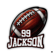 Personalized Football Shaped Rug, Non-Slip Washable Sport Carpet (A04)