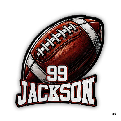 Personalized Football Shaped Rug, Non-Slip Washable Sport Carpet (A04)
