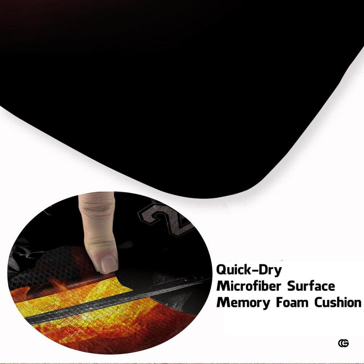 Soft low-pile microfiber surface texture on hockey player sports rug - image 3 of 7