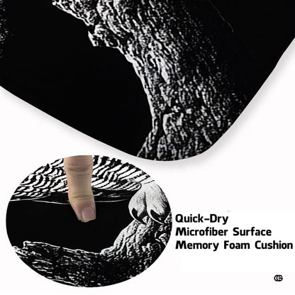Angled perspective view highlighting the detailed nocturnal wildlife graphic print of the rug. - thumbnail image 5 of 8