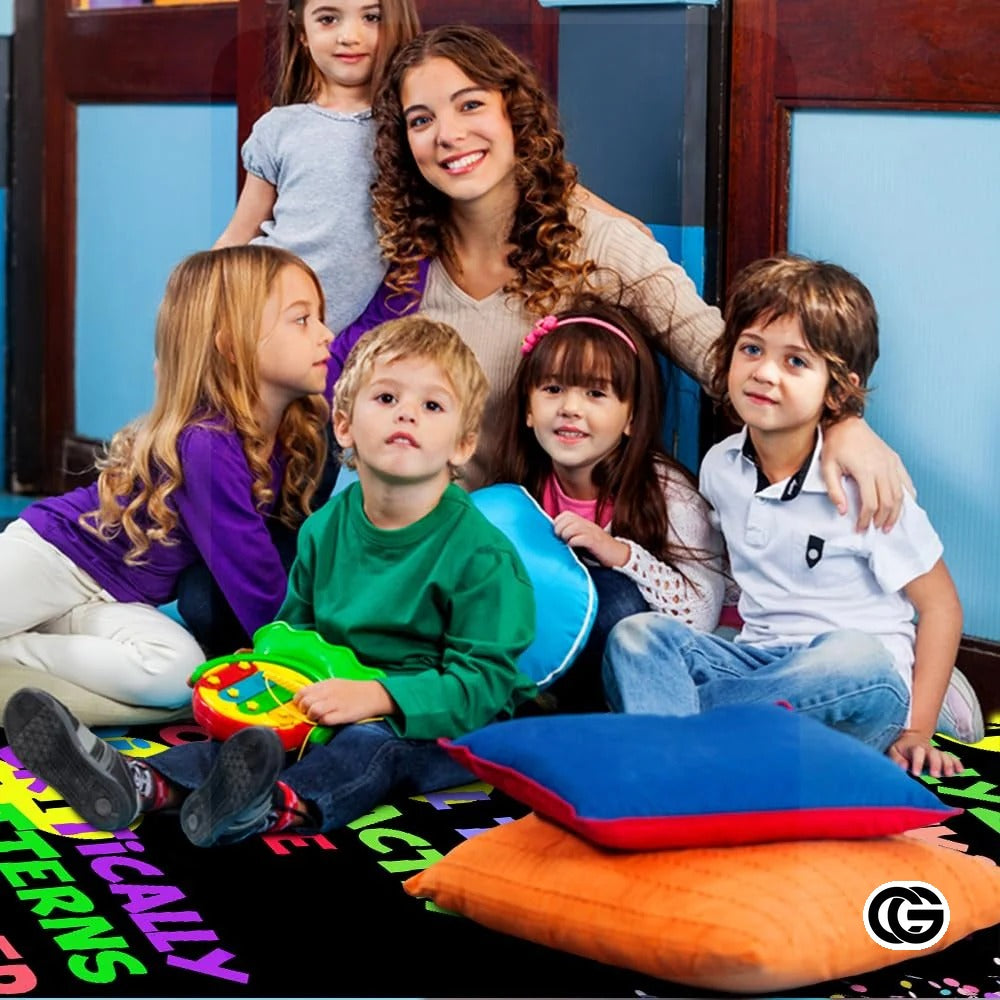 Custom Mathematics Education Rug for Classroom and Playroom