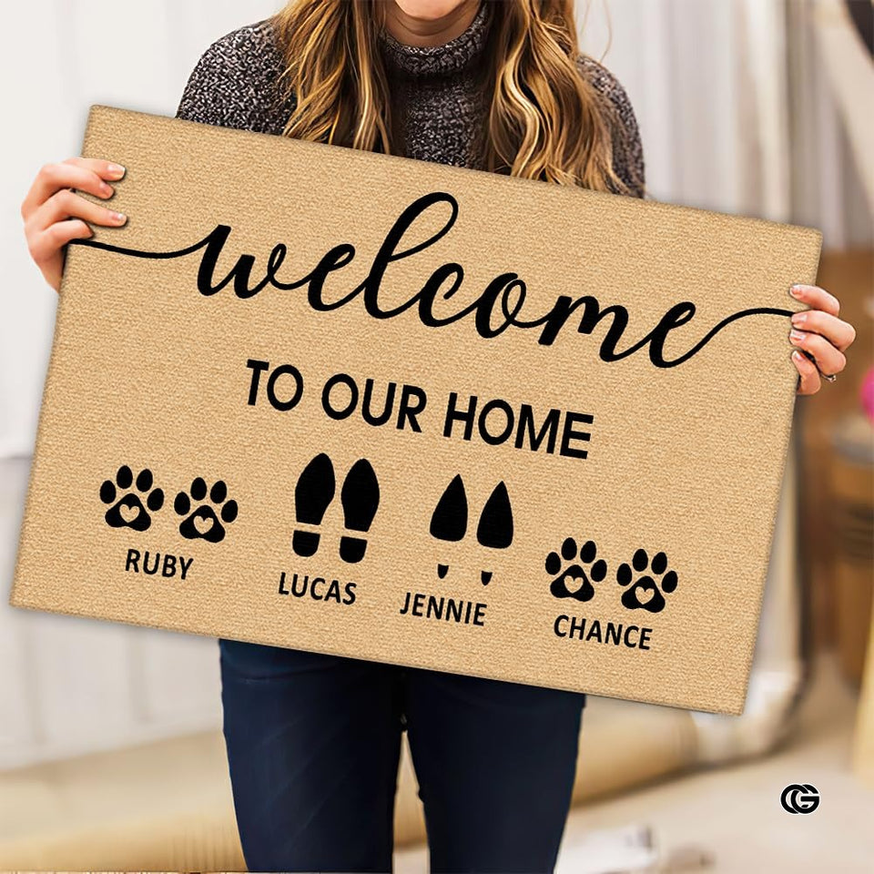 Personalized Pet Dog Welcome Door Mat with Photo and Name (A03)