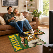 Personalized Football Shaped Rug, Non-Slip Washable Sport Carpet (A03)
