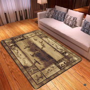 Anti-slip dot backing and hemmed edge stitching on hunting waterfowl area rug - thumbnail image 4 of 6