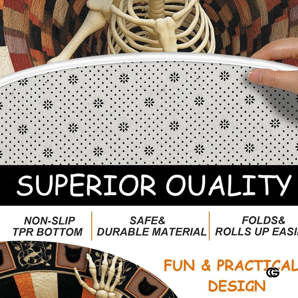 Custom Halloween 3D Effect Optical Illusion Spooky Round Rug (D9)