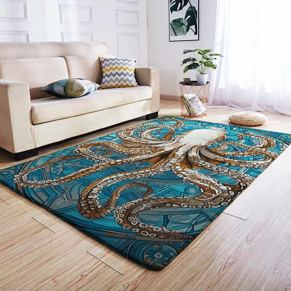 Custom Octopus Welcome Mat for Front Door and Entryway