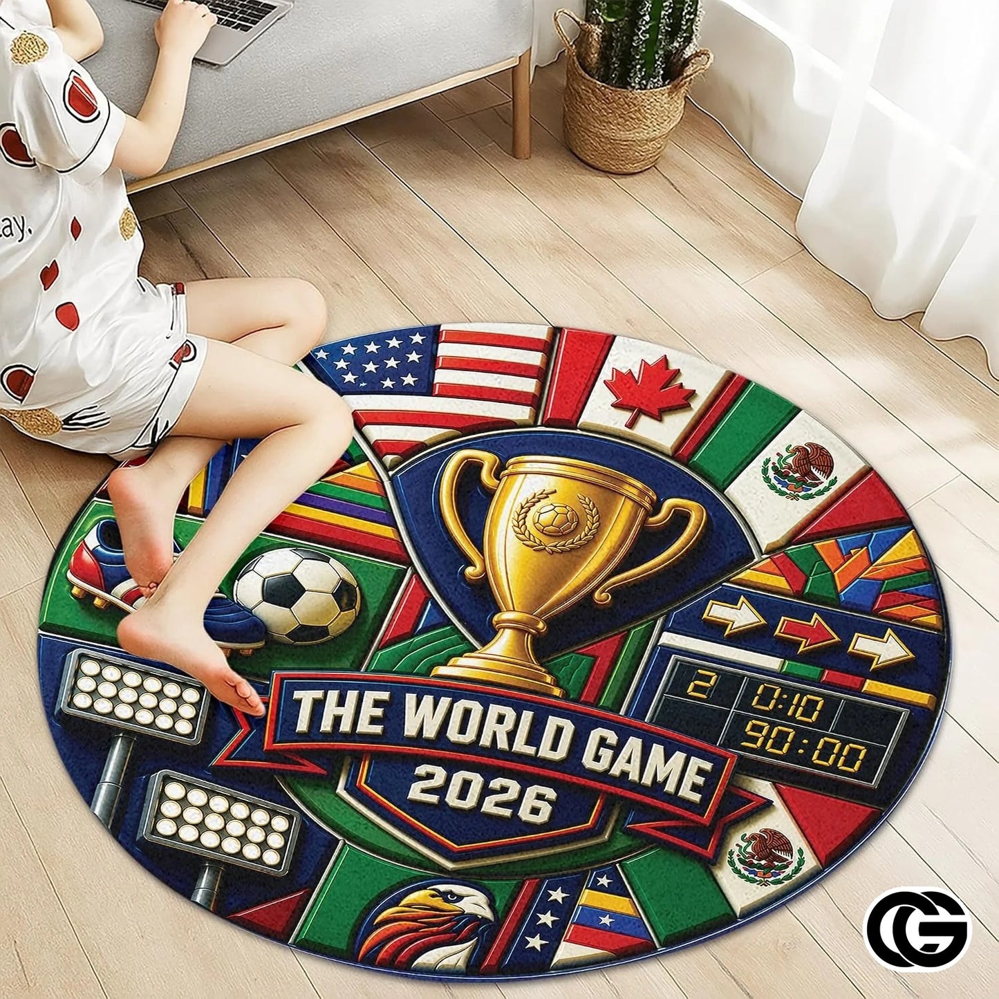 Custom Soccer Championship Welcome Mat for Front Door and Entryway