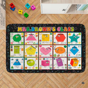 Angled perspective view showcasing the colorful shape grid and black doodle border - thumbnail image 9 of 9