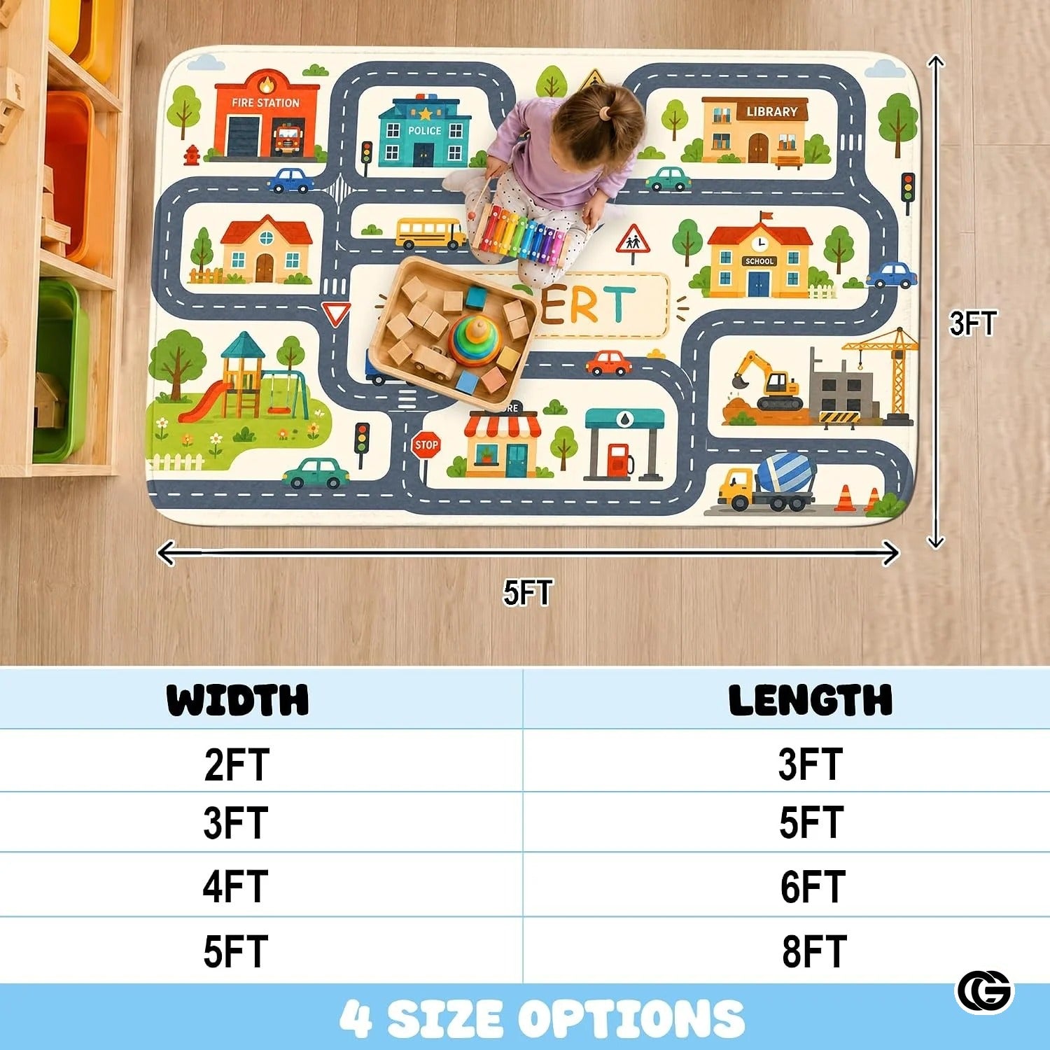 Personalized Road Map Door Mat with Custom Town Design - Map 1
