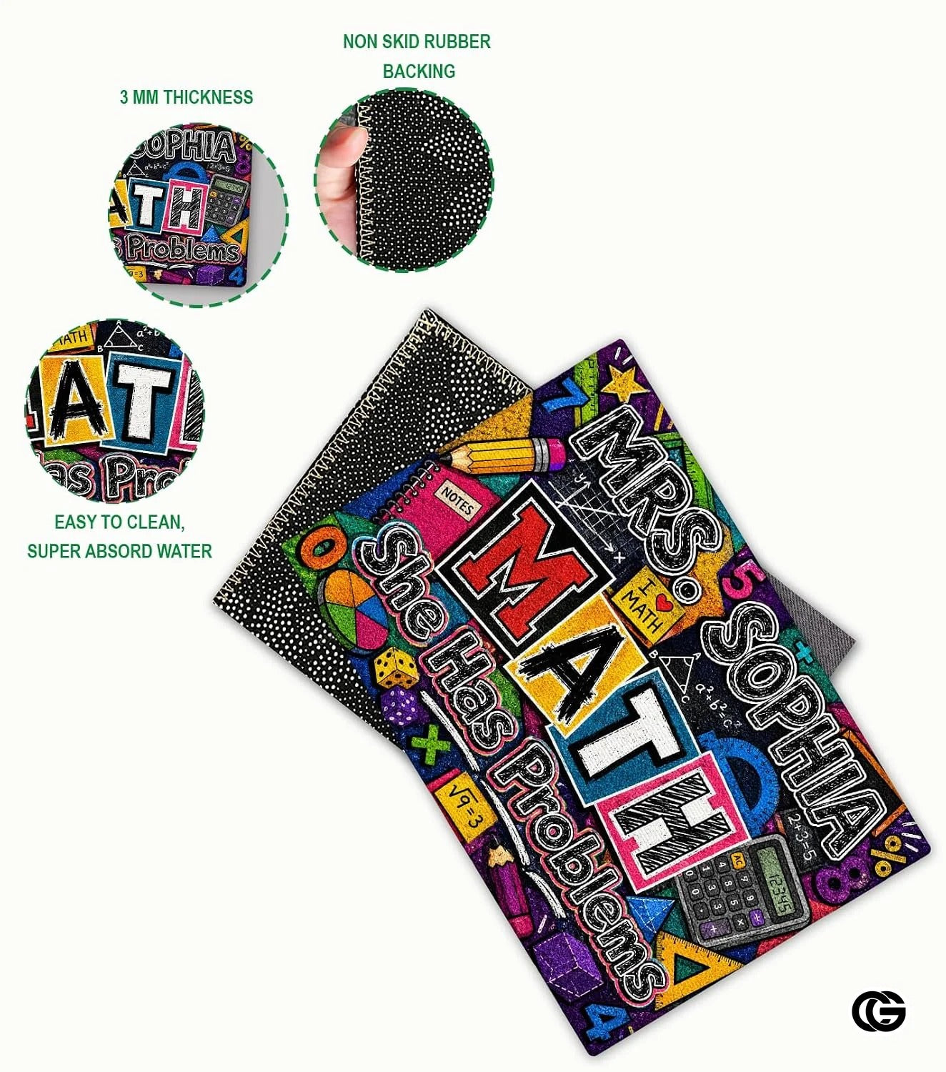 Personalized Welcome Doormat with Teacher Name and Notebook design - Class-12