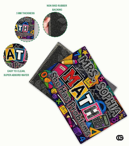 Personalized Welcome Doormat with Teacher Name and Notebook design - Class-12