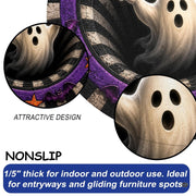 Custom Halloween 3D Optical Illusion Round Rug Skeleton Horror Area Rug (1, #12)