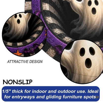 Custom Halloween 3D Optical Illusion Round Rug Skeleton Horror Area Rug (1, #12)