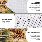 Diagram demonstrating anti-slip backing grip and stain-resistant fabric features - thumbnail image 4 of 7