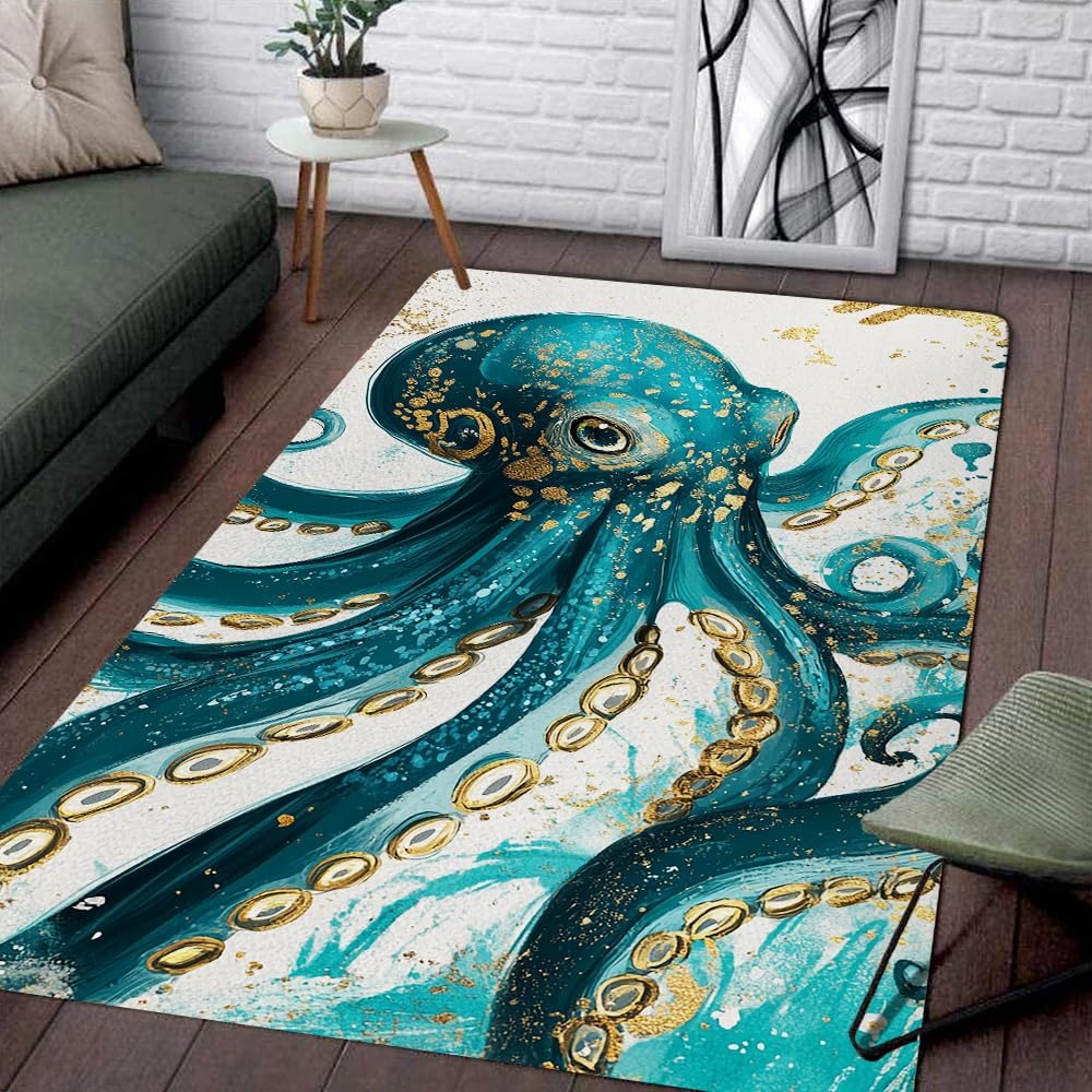 Custom Octopus Welcome Mat for Coastal Front Door