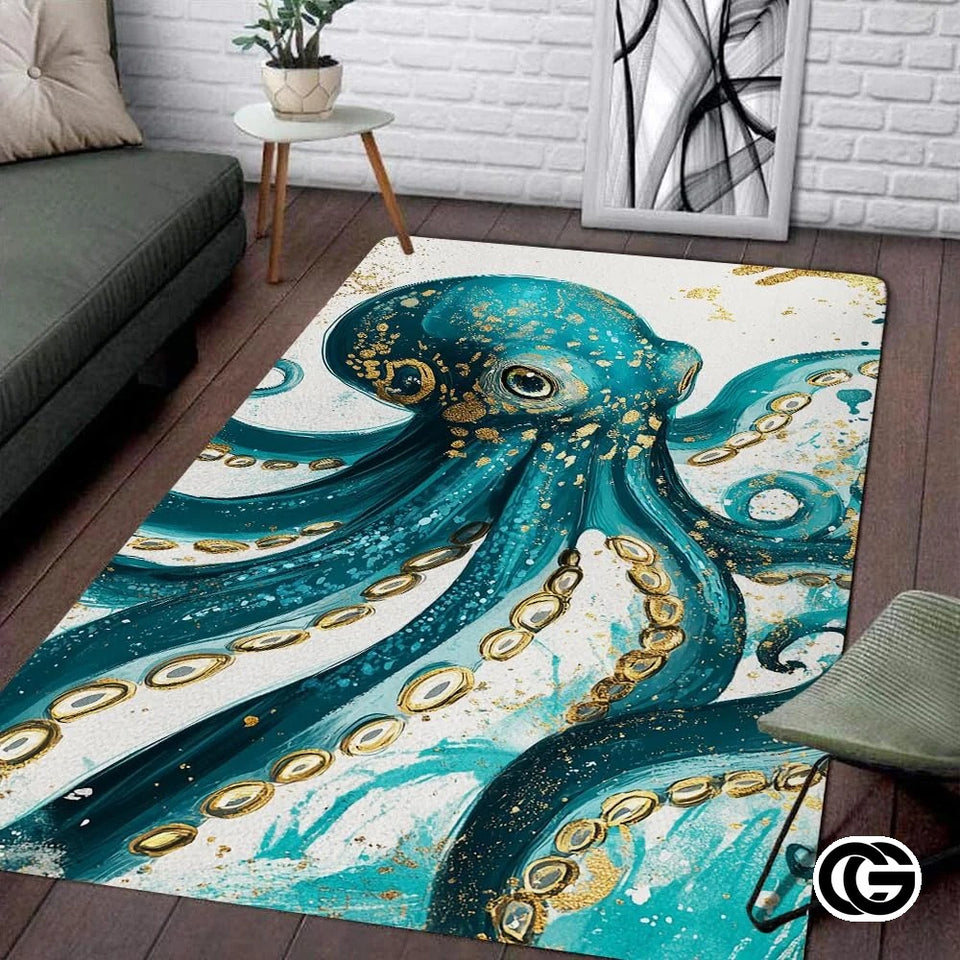 Custom Octopus Welcome Mat for Coastal Front Door